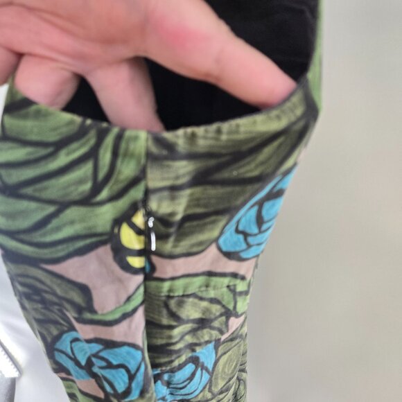 Theory Green Floral Artsy Sheath Mini Dress Size 4 - Picture 4 of 13